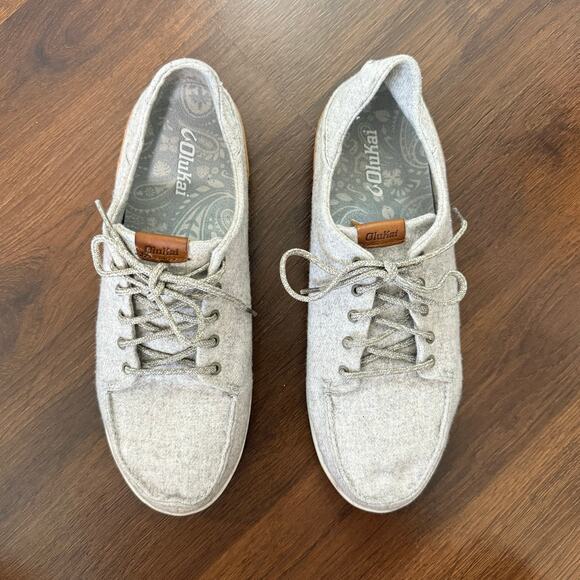 Olukai Manoa Hulu Men's Casual Textile Slip On Shoes Beachy Coastal Gray Sz 10 - Picture 7 of 9